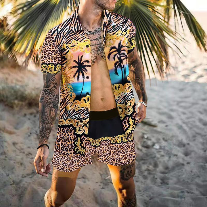Men's stylish short-sleeve patterned beach outfit Lune London