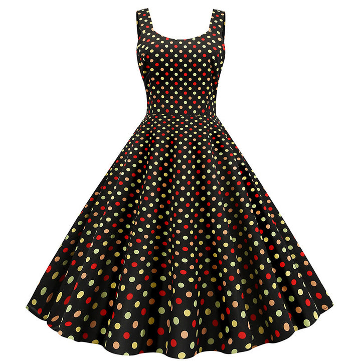 Robe évasée pour femmes avec un design de pois ludiques Chic & Stil