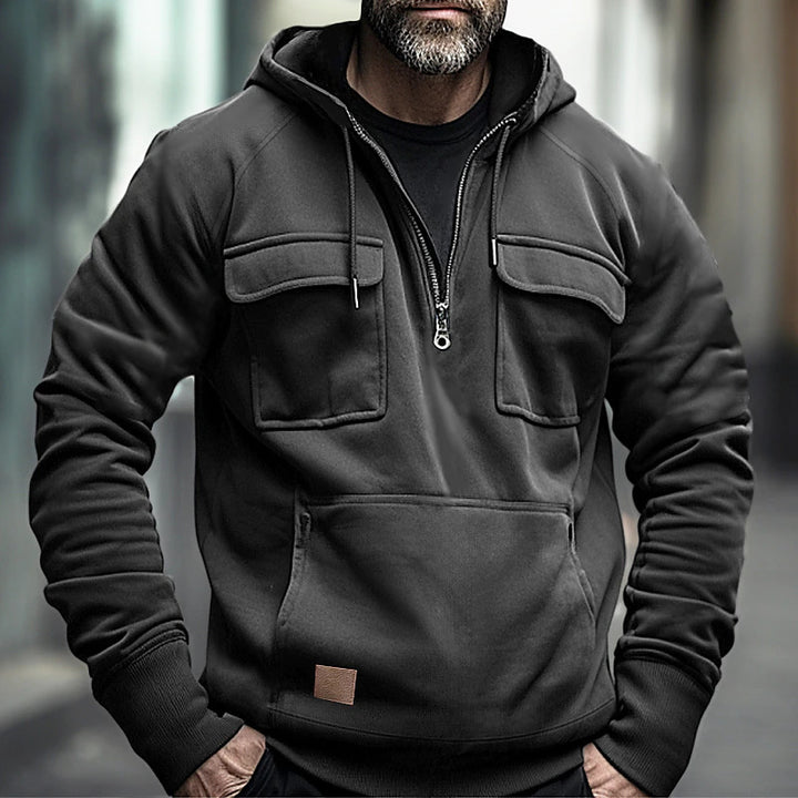 Modern hooded sweatshirts for men with practical chest pockets Lune London