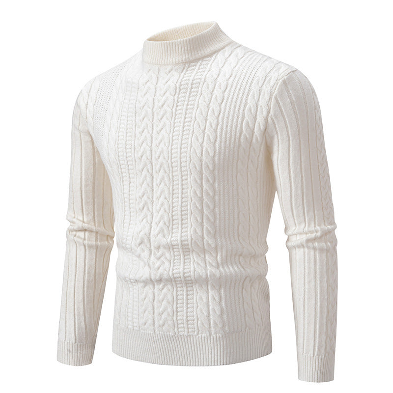 Elegant turtleneck sweater for men with a deep cable pattern and a modern fit Lune London