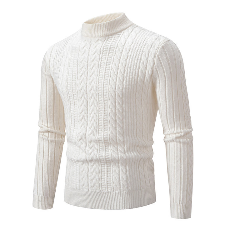 Elegant turtleneck sweater for men with a deep cable pattern and a modern fit Lune London