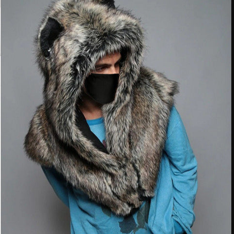 Men's Plush Hooded Cape Lune London