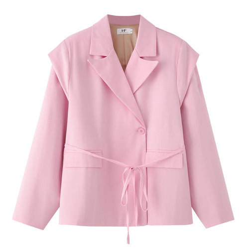 Dames élégante veste blazer avec ceinture à la taille Lune London