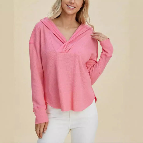 Ladies leisure Hoodie with refined neckline Lune London