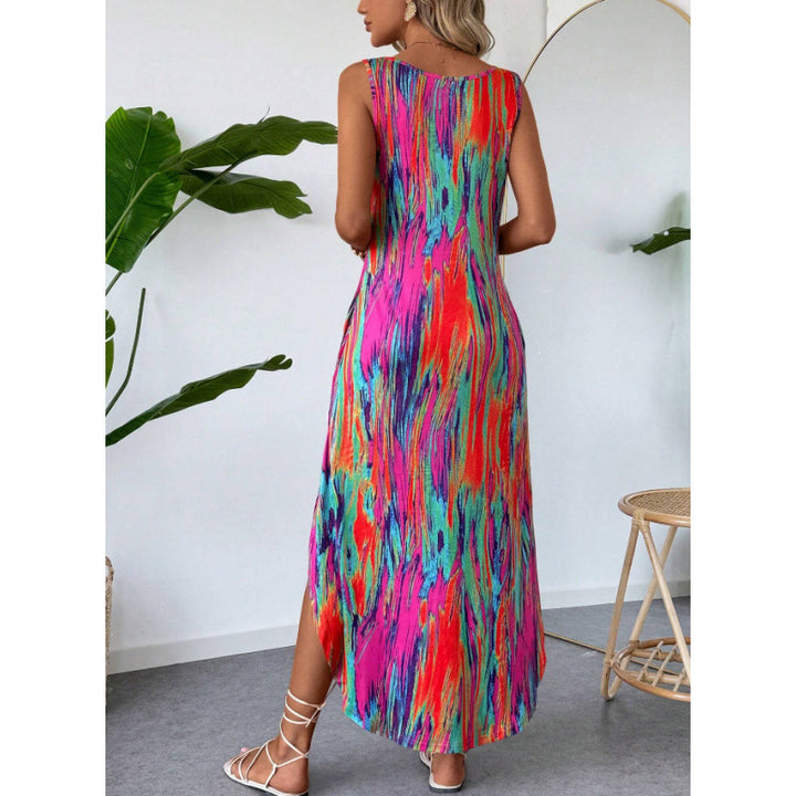 Colorful maxi dress for women with side pockets Lune London