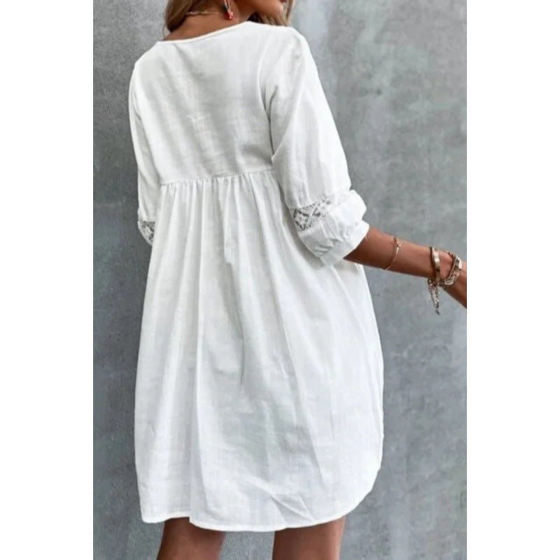Bohemian Women Embroidered Transparent Mini-Dress Lune London