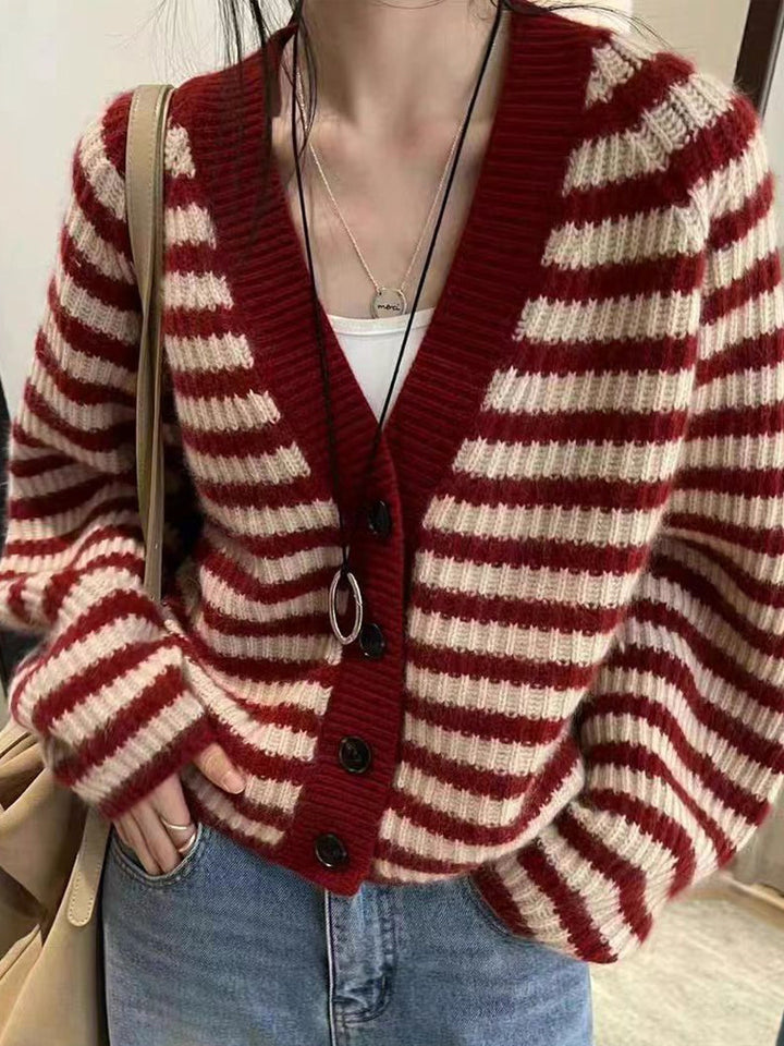 Women striped knit cardigan Lune London
