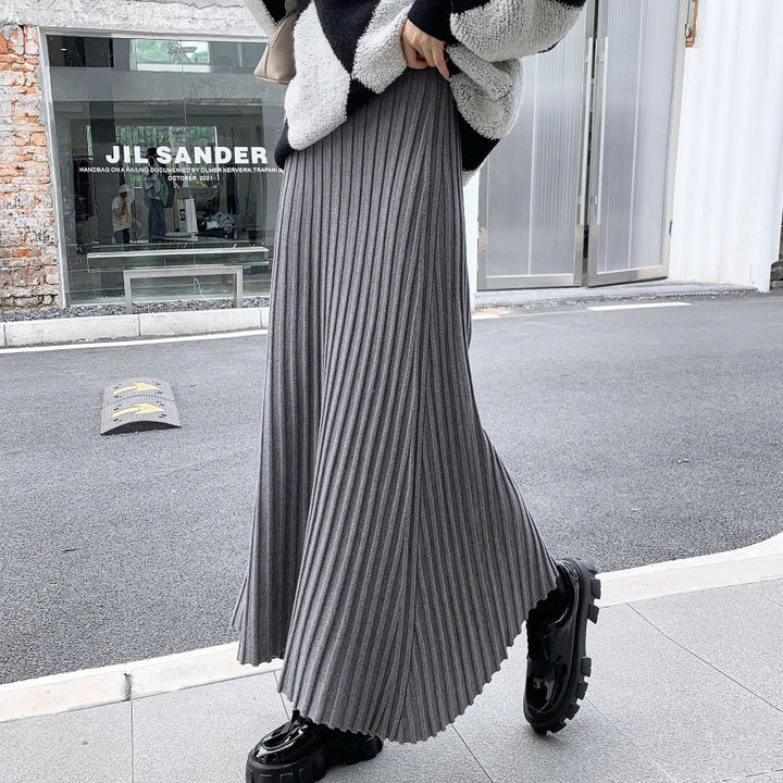 Jupe maxi plissée pour femmes avec texture côtelée élégante Chic & Stil