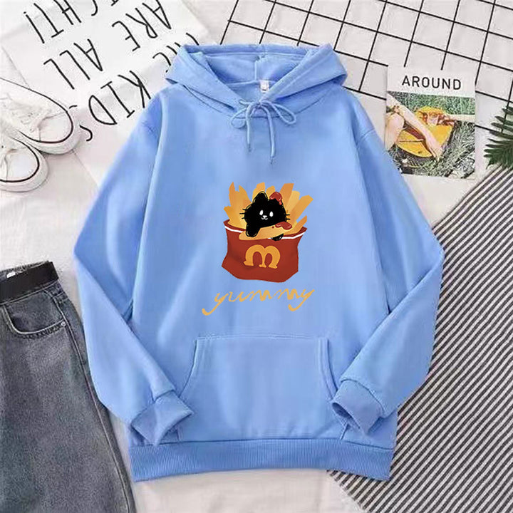 Women's hoodie with creative cat design Chic & Stil