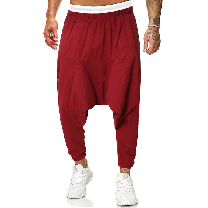 Comfortable harem pants for men with elastic waistband and side pockets Lune London