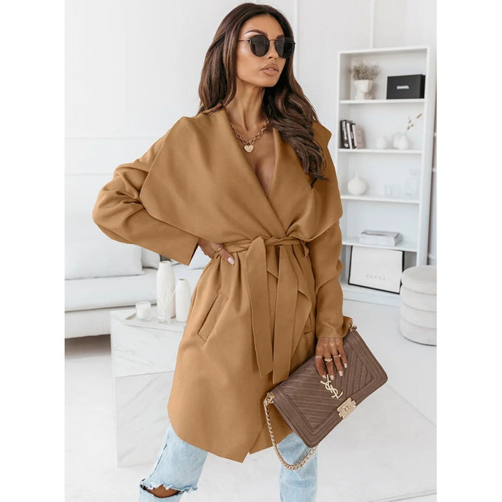 Lune London oversized casual coat for women with a tie belt