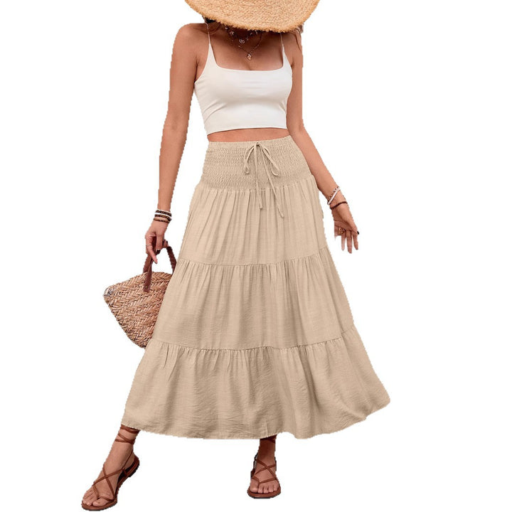 Maxi ruffle skirt for women with adjustable drawstring Lune London