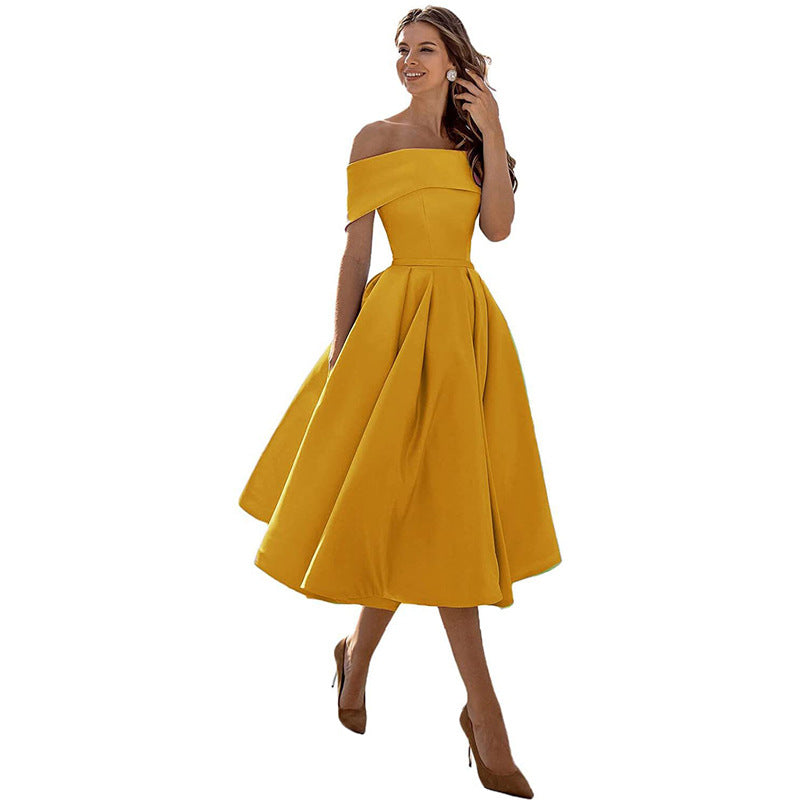 Lune London | Casual Fashion Satin Cocktail Dress Strapless