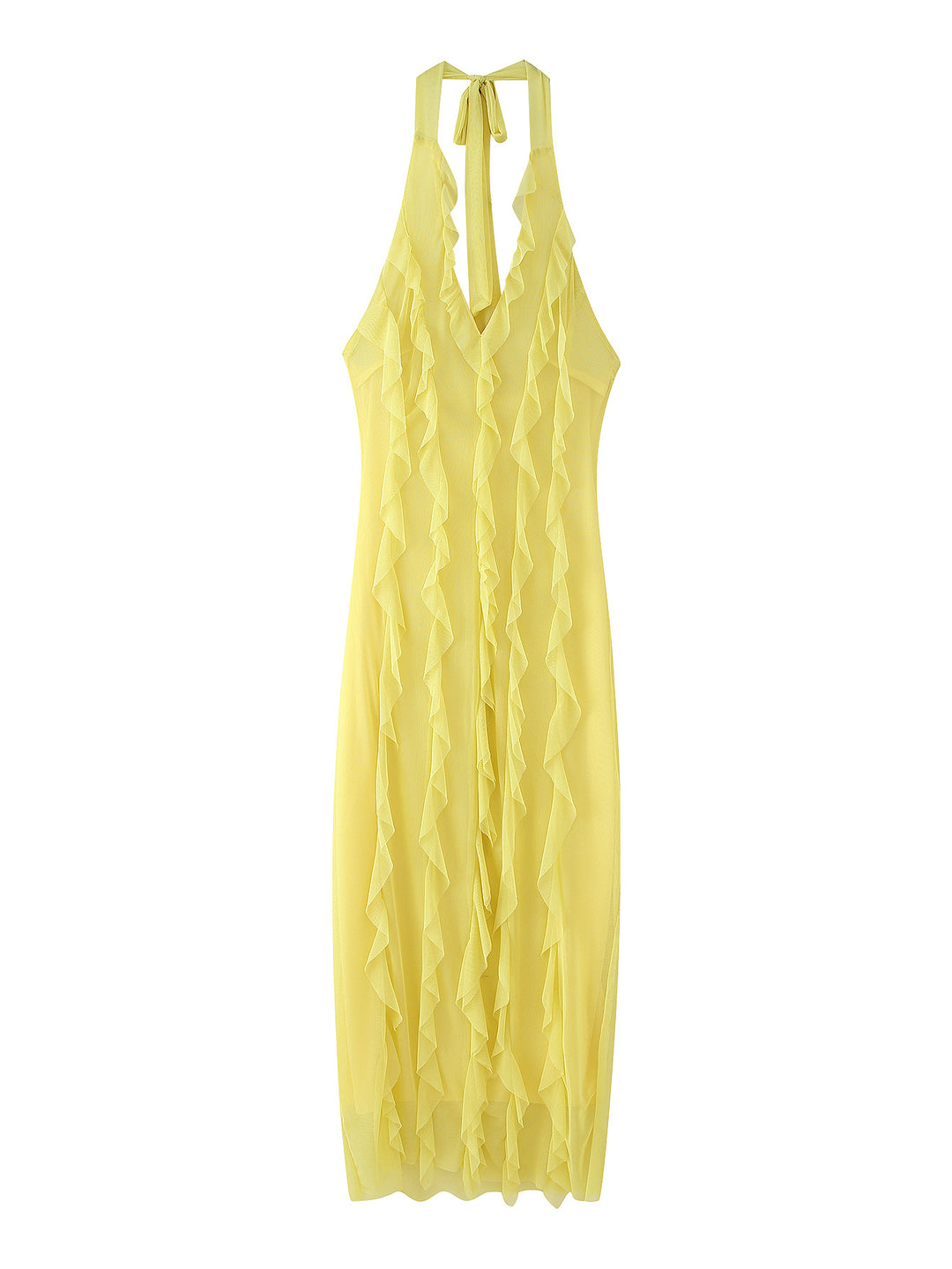 Maxi dress for women with voluminous ruffle design Lune London