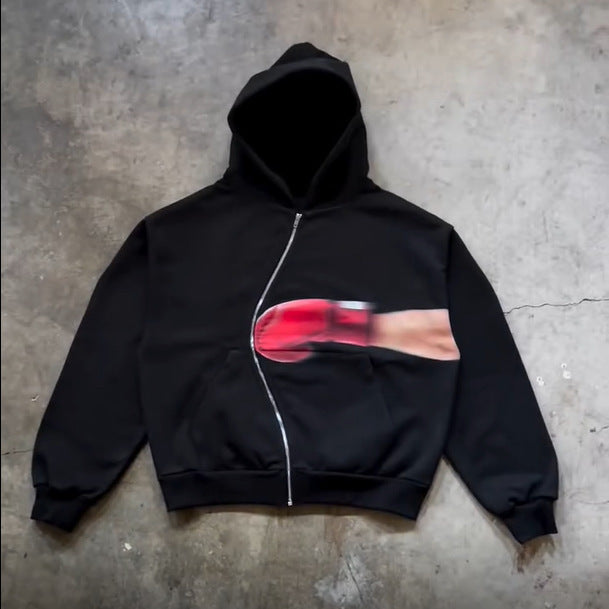 Trendy women's hoodie with unique graphic print Lune London