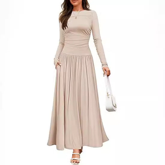 Maxi dress for women with long sleeves and practical pocket design Lune London