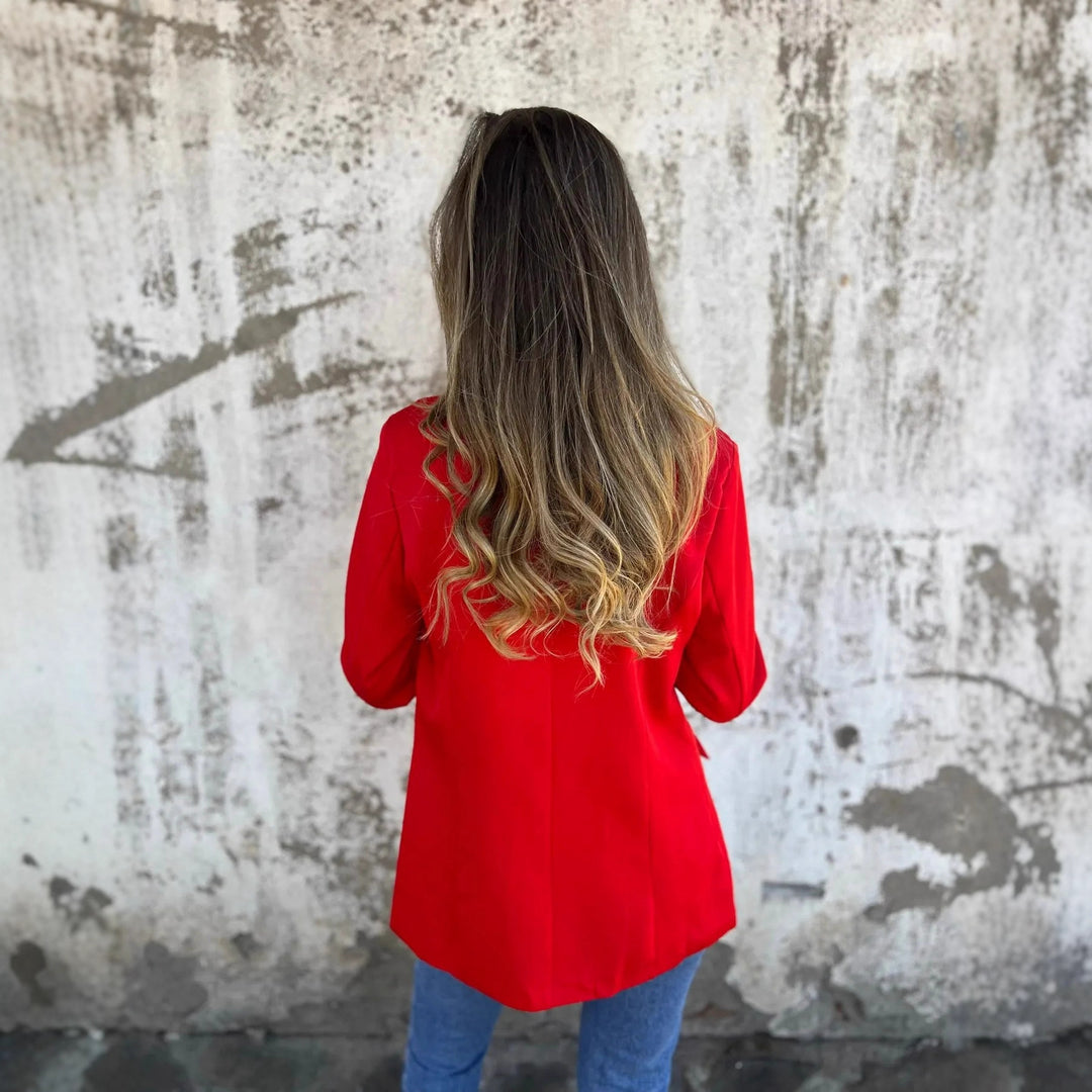 Women Elegant Blazer with Animal Print on the Sleeves Lune London