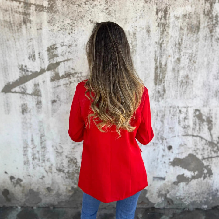 Women Elegant Blazer with Animal Print on the Sleeves Lune London