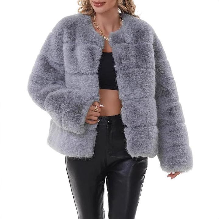 Ladies Chic and Stylish Faux Fur Jacket