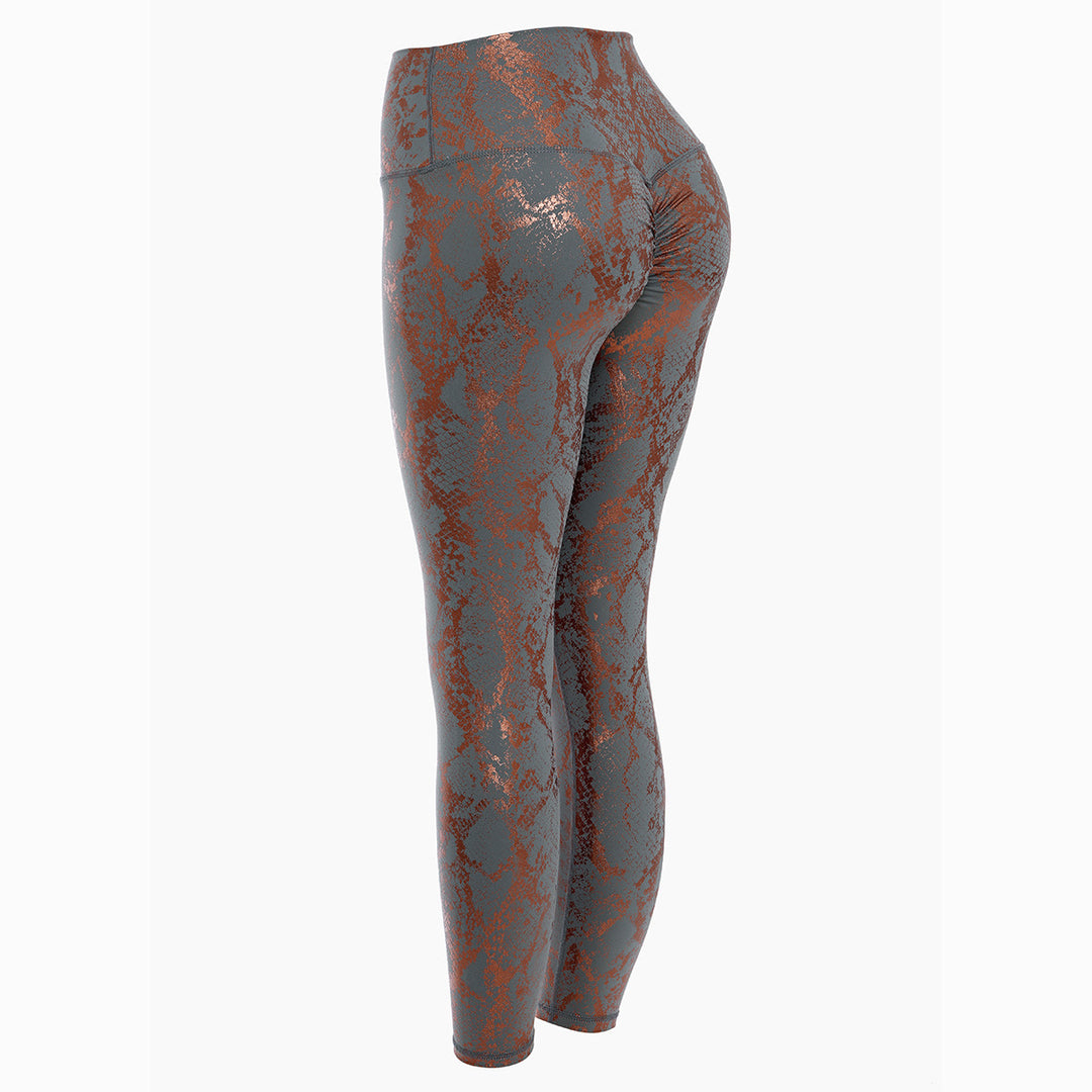 High-waisted snake print sport leggings for women Lune London
