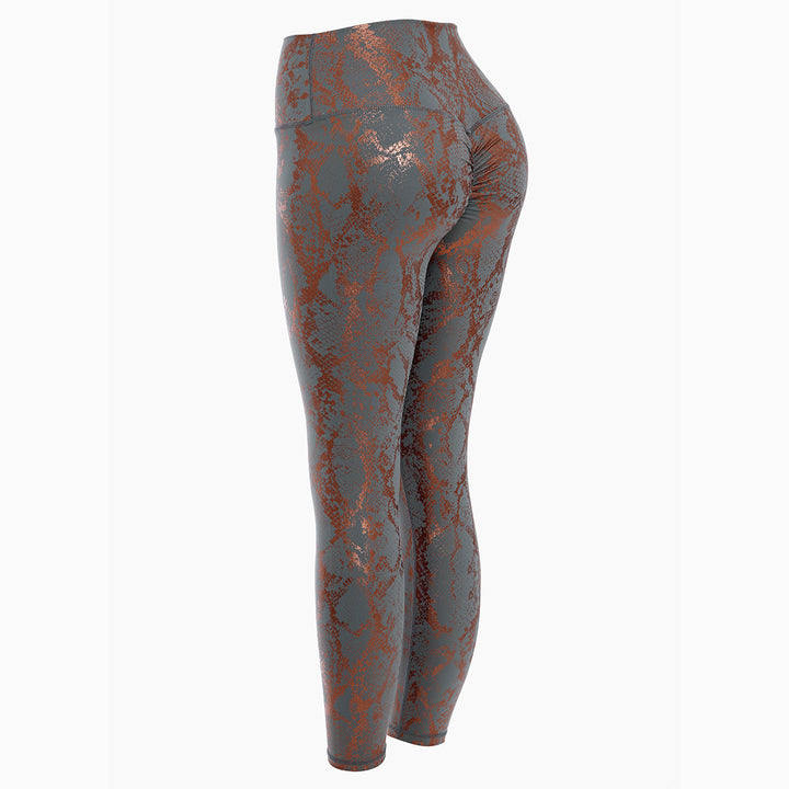 High-waisted snake print sport leggings for women Lune London