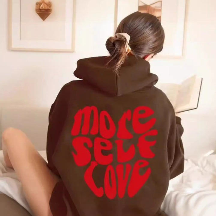 Women's oversized hooded sweatshirt with creative heart design Lune London