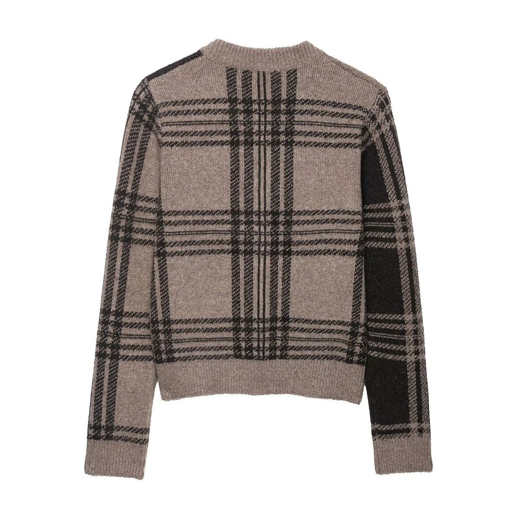 Ladies cardigan with checked pattern Lune London