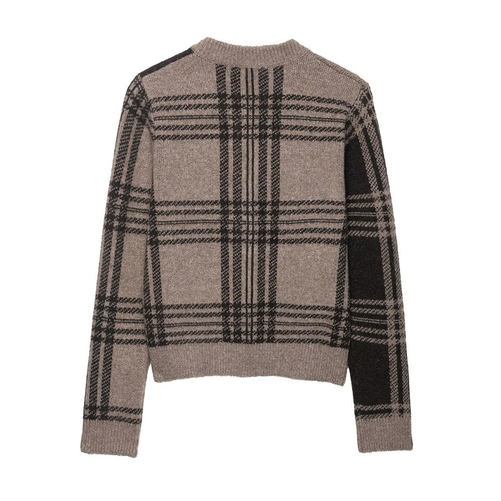 Ladies cardigan with checked pattern Lune London