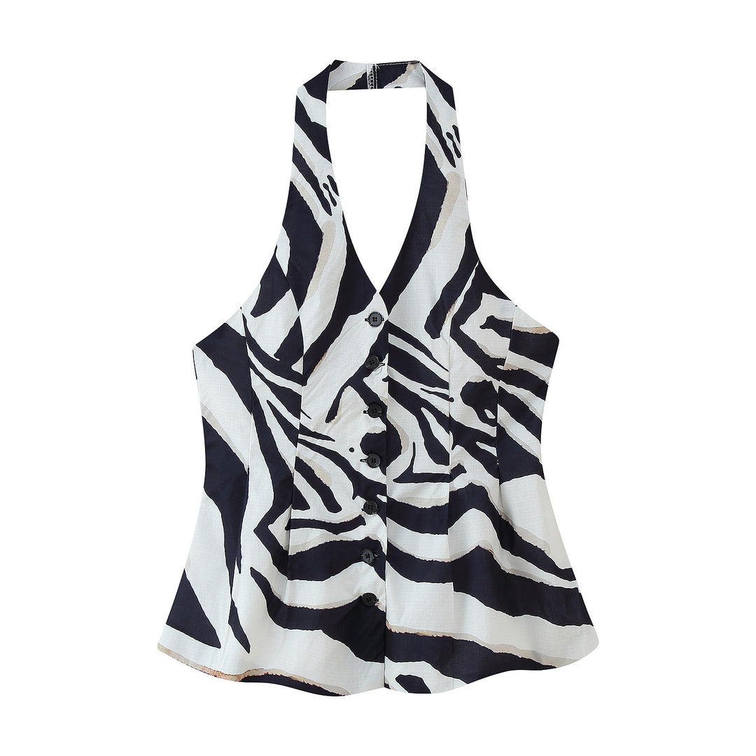 Ladies wide Palazzo pants with elegant zebra pattern Lune London