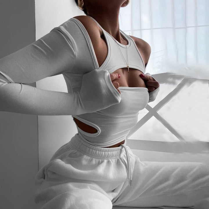 Ladies Trend Cut-Out Long Sleeve Top Lune London