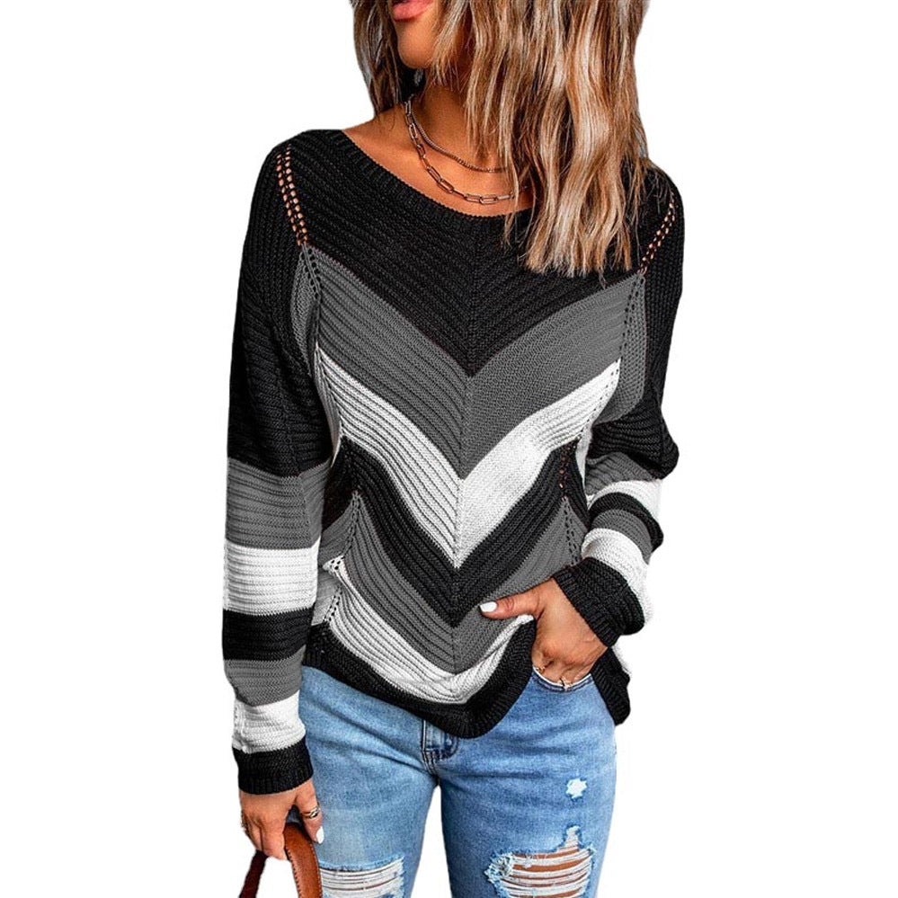 Sweater for women and casual knit with zigzag pattern and airy cut Lune London