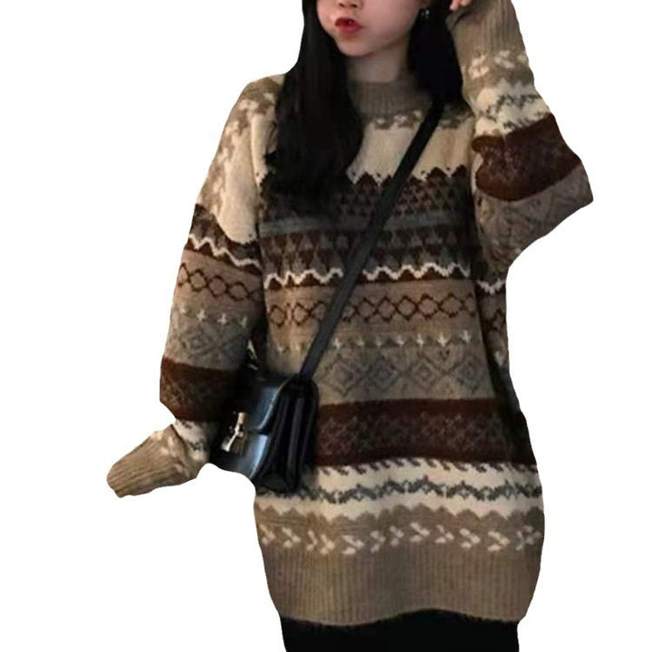 Ladies Large Oversized Sweater with Chic and Stylish Graphic Pattern