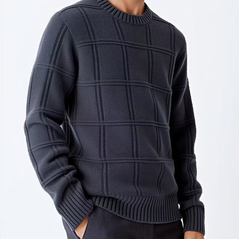 Men's knitted sweater with textured design Lune London