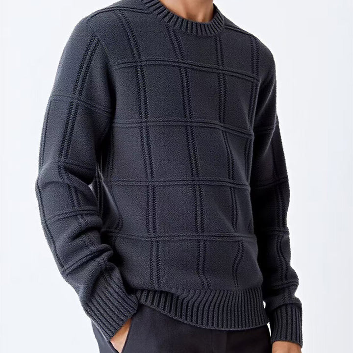 Men's knitted sweater with textured design Lune London