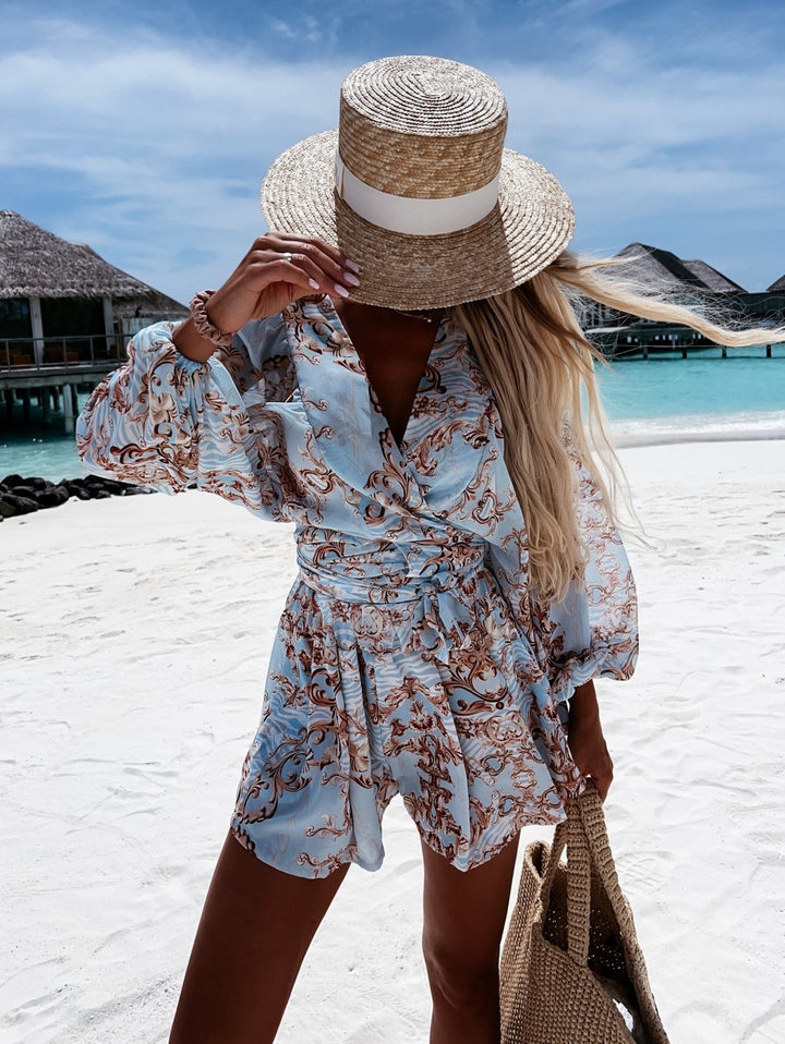 Women Elegant Bohemian Printed Dress Jumper Lune London
