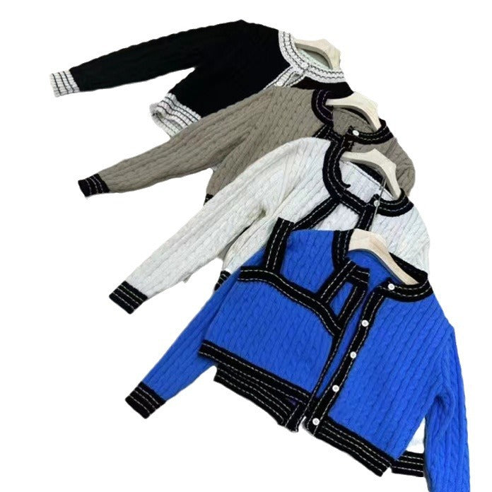 Women's knit jacket with asymmetrical design and contrasting accents Lune London