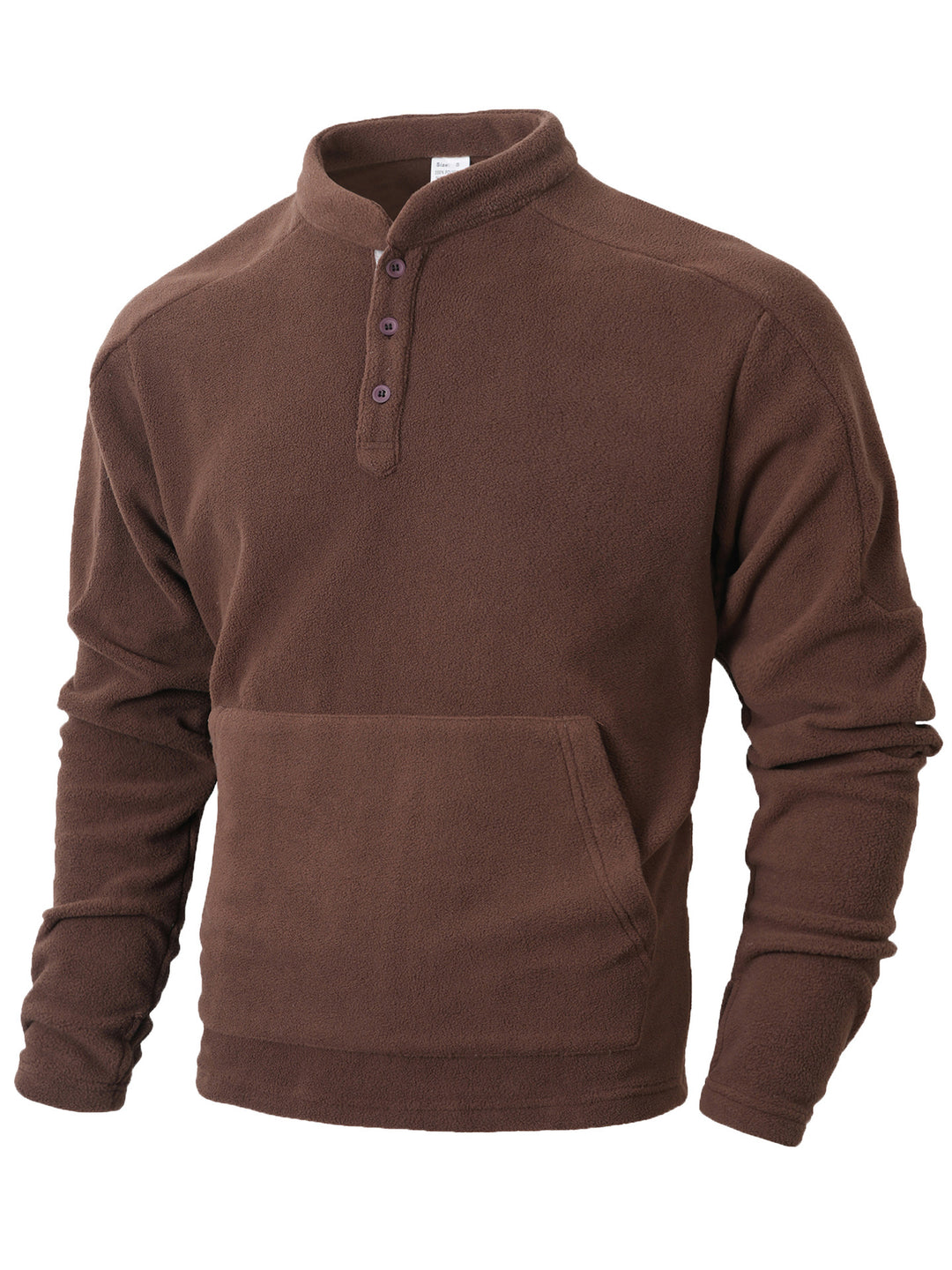 Men's fleece pullover with a stylish high collar and practical buttons Lune London
