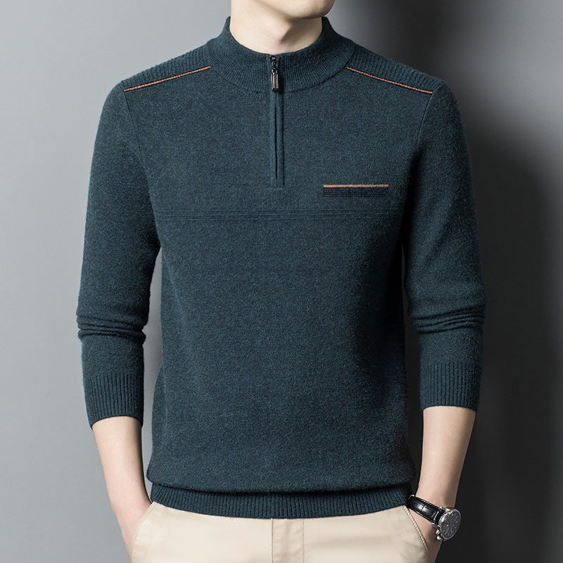 Trendy high collar pullover for men with zipper Lune London