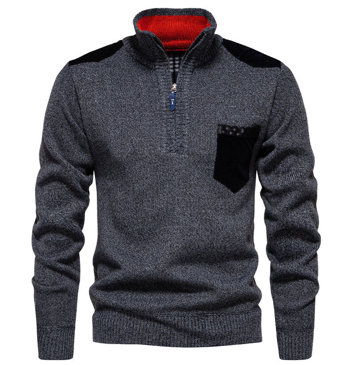 Men's sweater with high neck and trendy accents Lune London