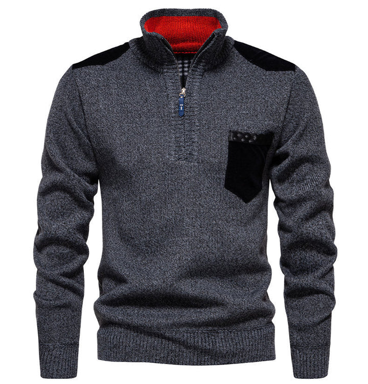 Men's Pullover with A Half-High Collar and Fashionable Accents Lune London