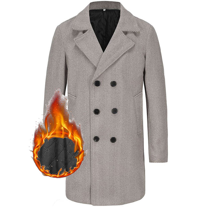 Elegant double-breasted men's coat with minimalist design Lune London