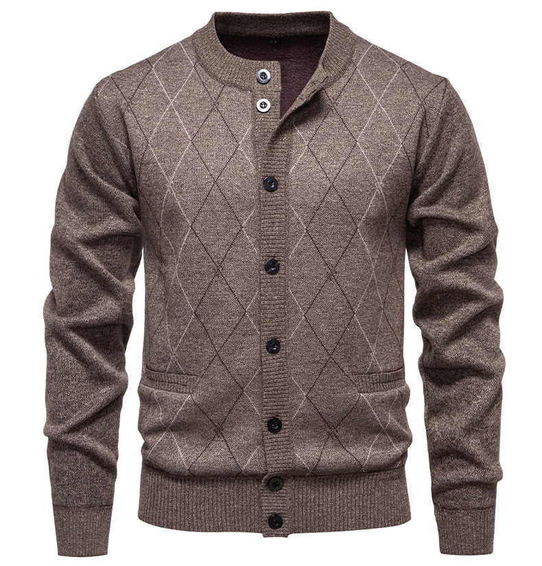 Men's Stylish Cardigan with Diamond-Shaped Pattern Lune London