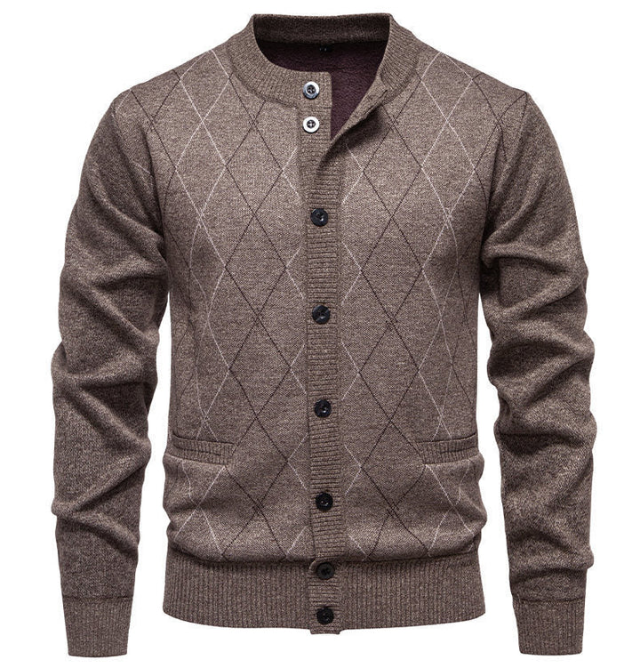 Men's Stylish Cardigan with Diamond-Shaped Pattern Lune London