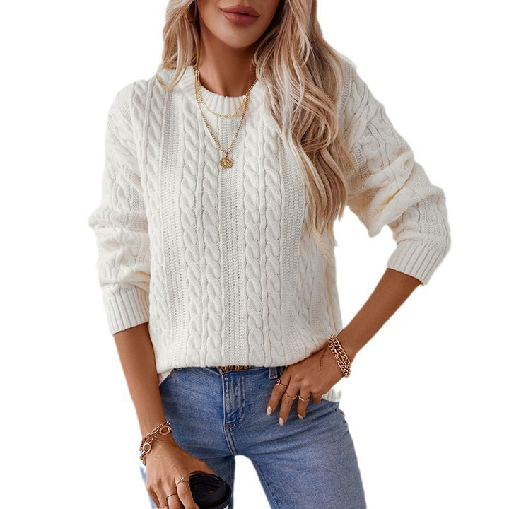 Knit sweater for women with cable pattern and large edges Lune London