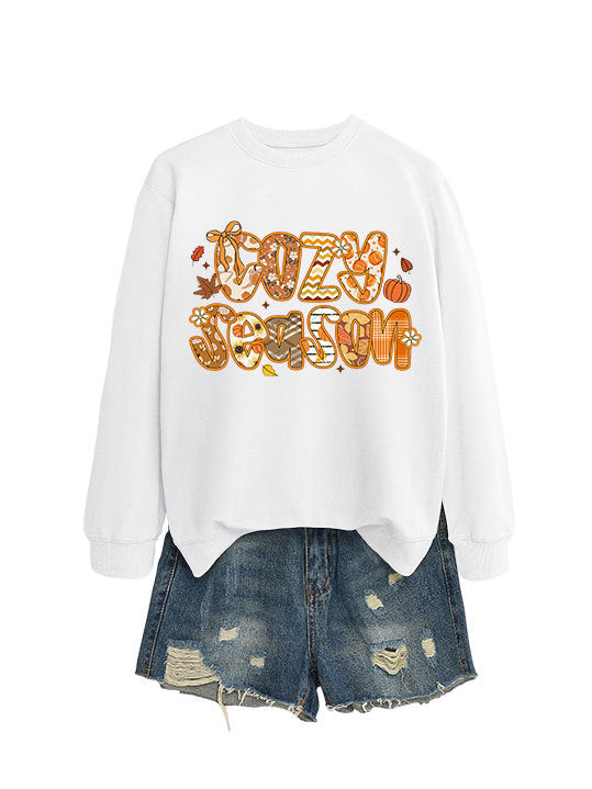 Sweatshirt féminin avec design automnal créatif et coupe décontractée Chic & Stil
