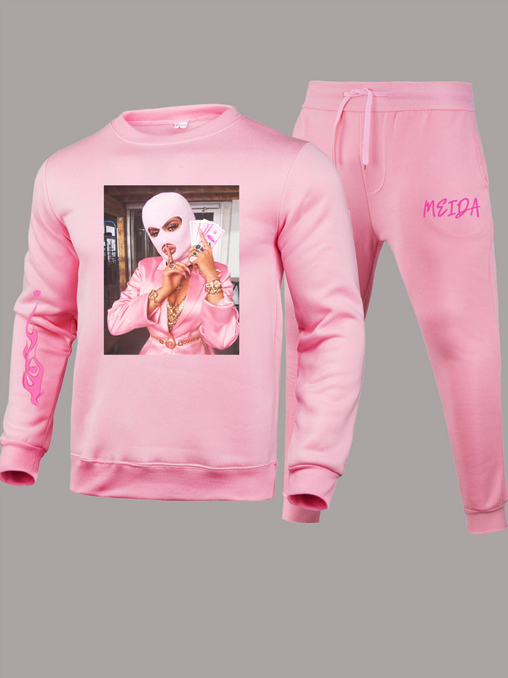 Women's sports set with striking graphic print and elastic waist Lune London