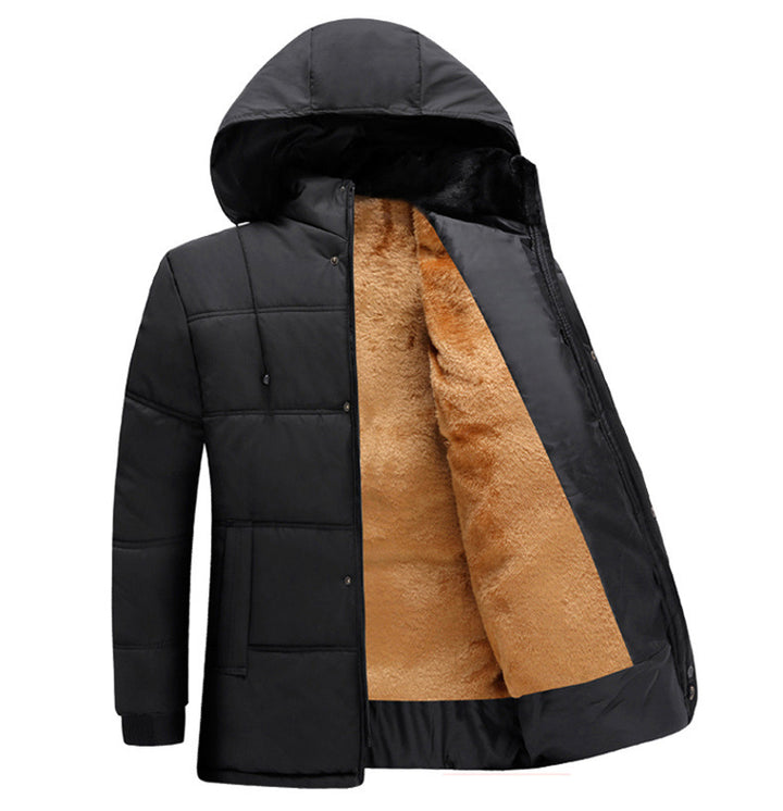 Men's winter jacket quilted with insulating hood and soft inner lining Lune London