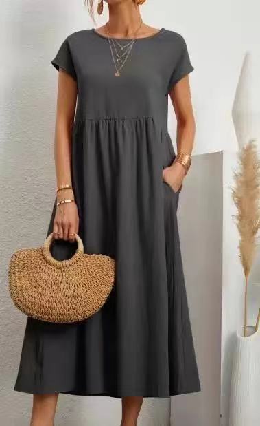 Women’s Midi Dress with Casual Cut and Side Pockets Lune London