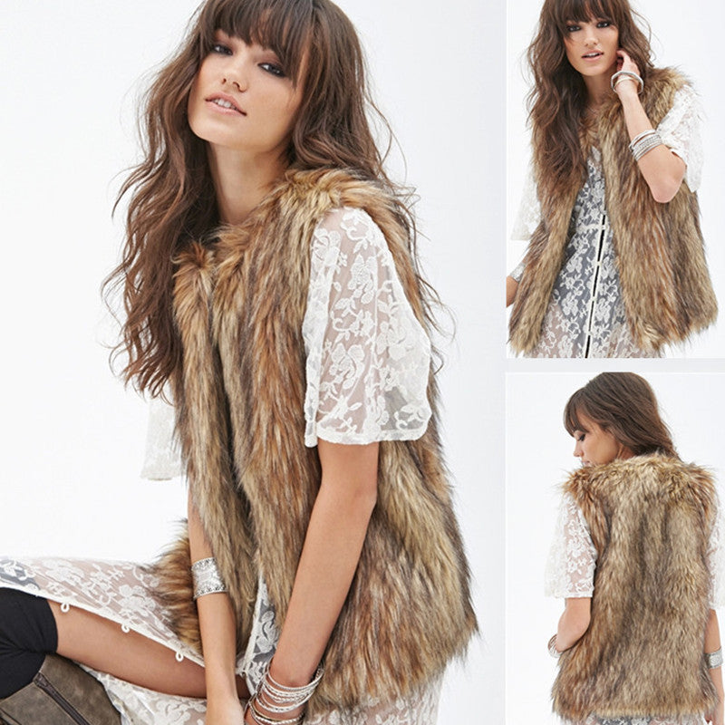 Ladies Elegant Faux Fur Vest Chic and Stylish