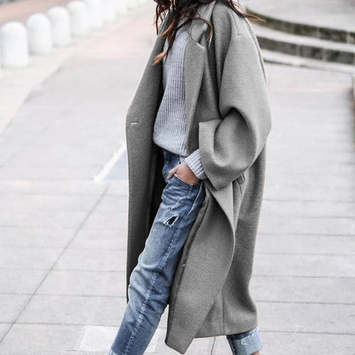 Women Oversized Coat with Elegant Cut and Deep Pockets Lune London